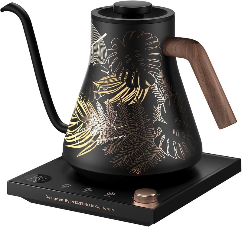 intasting Electric Kettles, Gooseneck Electric Kettle, ±1℉ Temperature Control, Stainless Steel Inner, Quick Heating, for Pour Over Coffee, Brew Tea, Boil Hot Water, 0.9L Artisan - Image 1